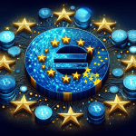 DALL·E 2023 11 30 13.50.31 A conceptual digital illustration representing the Markets in Crypto Assets MiCA Regulation in the European Union. The image should depict a harmoni
